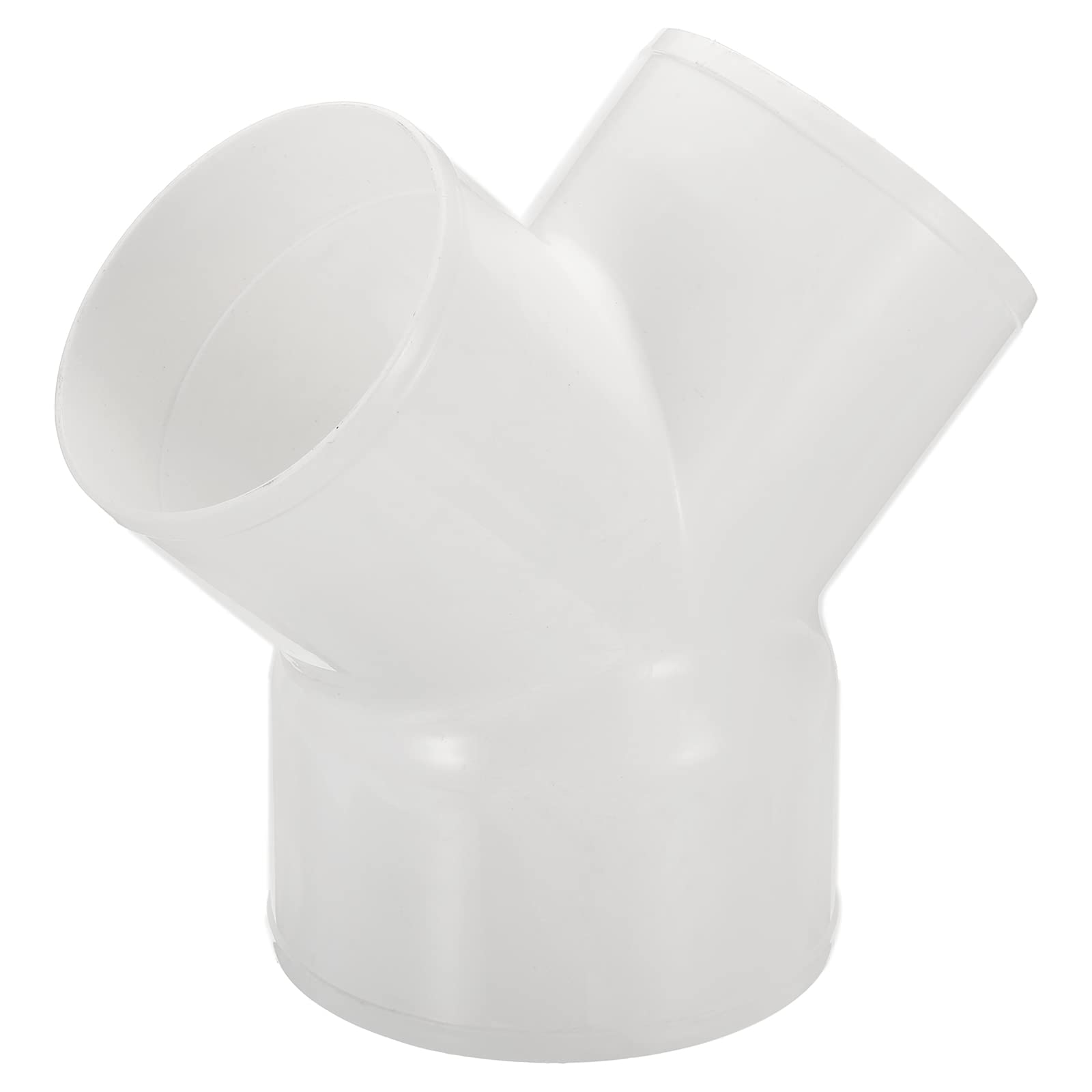 Vit Y-formad ventilationskoppling med tre öppningar.